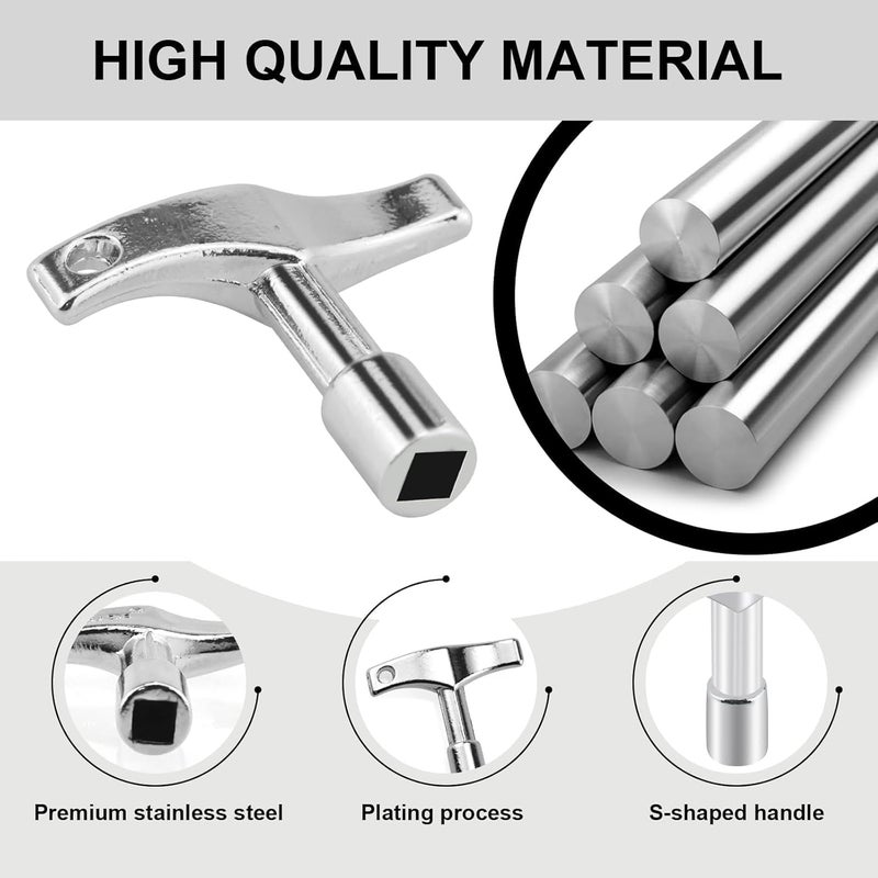 MARRTEUM 1 Pcs Drum Tuner Key, Universal Stainless Steel Drill Bit Drum Key Tuning Tool Keychain for Electronic Drums and Acoustic, Enhanced Drum Tuning (Silver Quadrilateral) - Image 3
